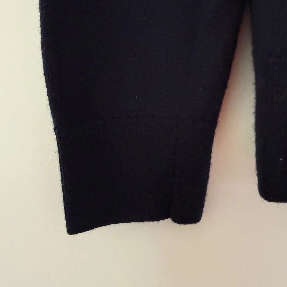 BR Italian Quarter Zip Men'sSweater Navy Medium 100% Merino‎ Extra Fine Wool